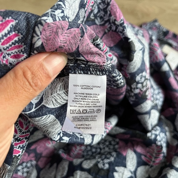 NWT Loft Leafed Smocked Button Blouse Cotton Size XL - Picture 11 of 12